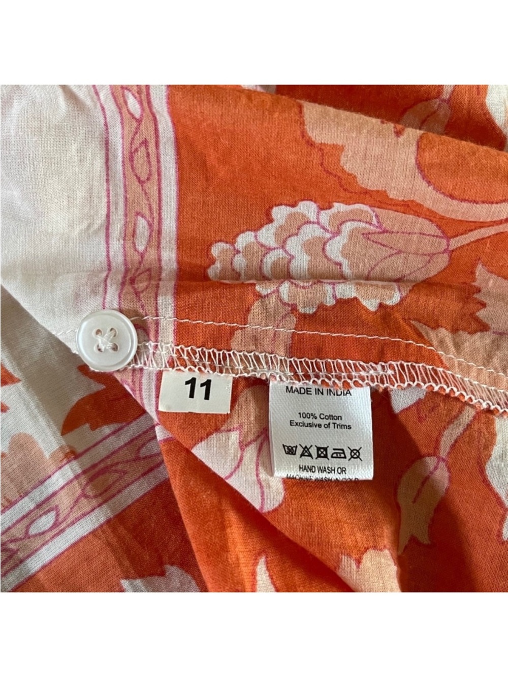 Pink & Orange Floral Cotton Dress - Picture 5 of 9
